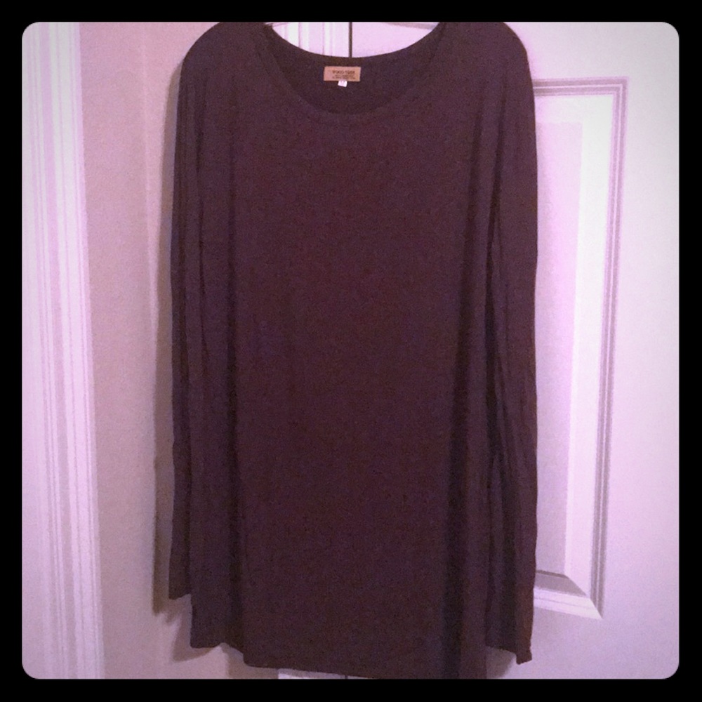 Brown L/S Piko tunic top